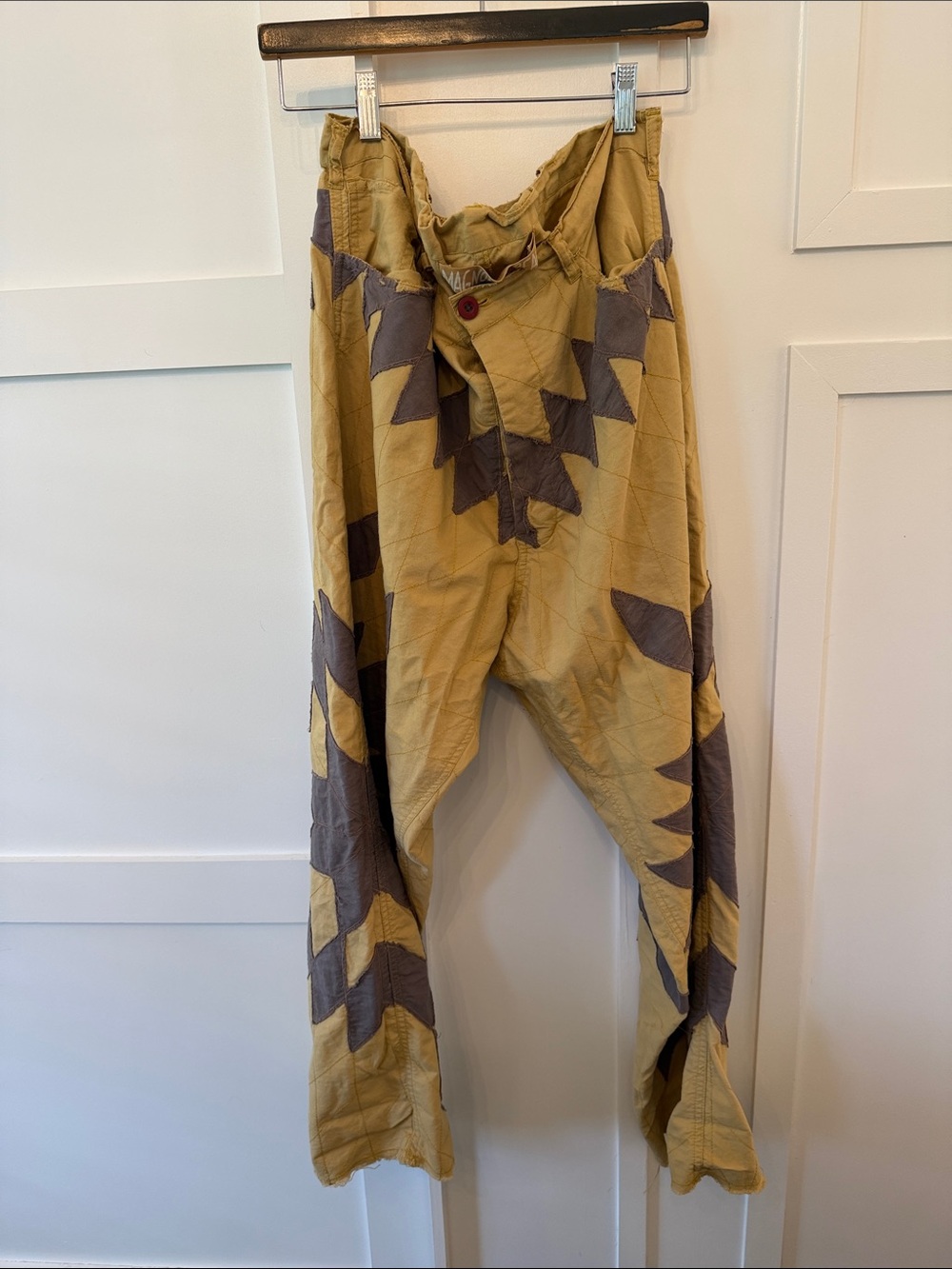 Magnolia Pearl tan soft yellow & grey patchwork pants - Picture 8 of 10